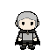 small hero with cloak, simple design,
