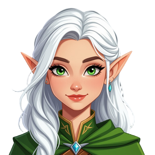 female elf with white hair