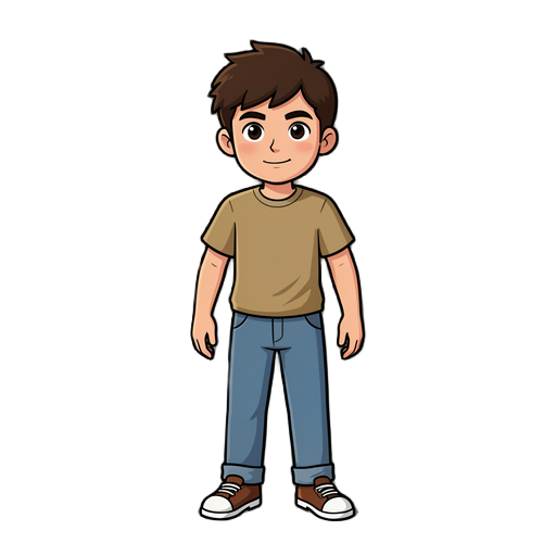 imagem em 2d de um joven com 