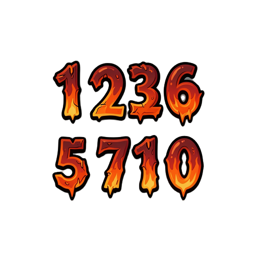 hell styled numbers 1-10 asset