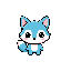 small, cute blu kawaii magic fox