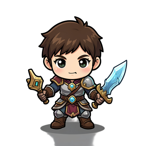 personagens chibi de fantasia de ação