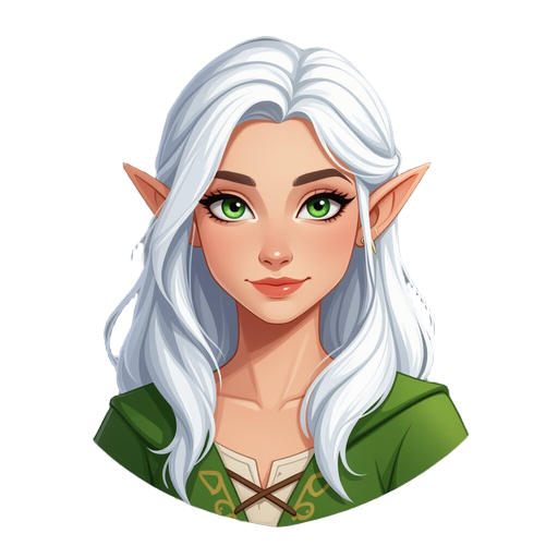 female elf with white hair