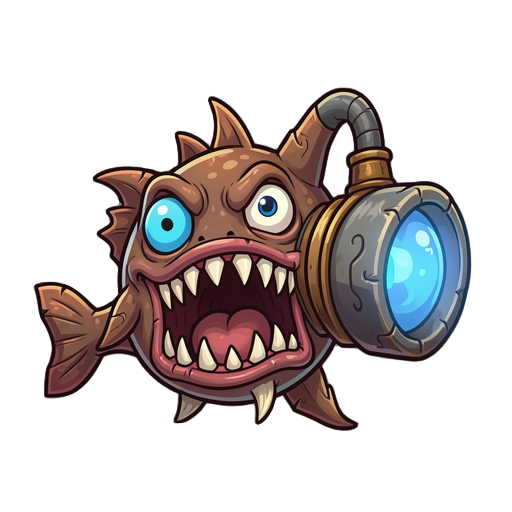 make a scary anglerfish; it should have big teeth, a large blue lantern, and a horrifying appearance.
