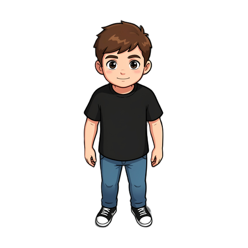 boy character with black t-shirt