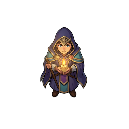 mage holding a candle
