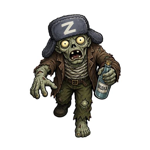 zombie with vodka in hand
