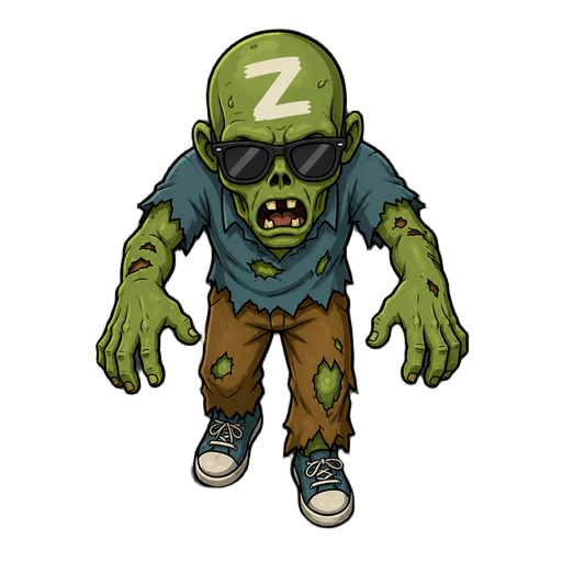 zombie in sneakers and sunglasses