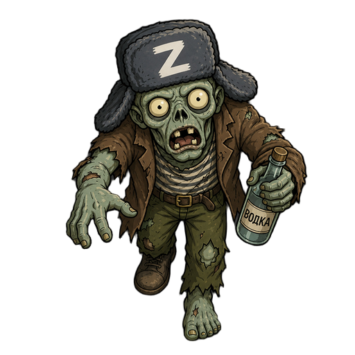 zombie with vodka bottle