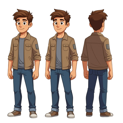 basic male in novice clothes