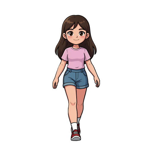 crie uma garota andando