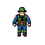crie uma pixel art de 16x24, inspirado no jogo  bomberman, um traje anti-bombas, vista top-down