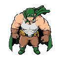 superhero with mask and cape, for beat em up in idle position