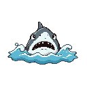 shark's head over the waves