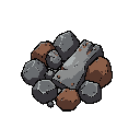 pieces of raw metal and iron ore