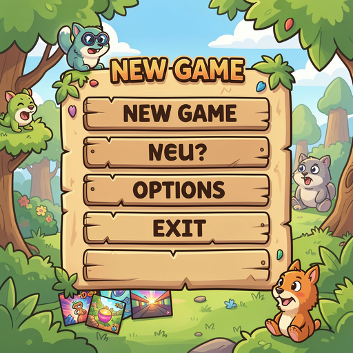 menu with new game, options and exit