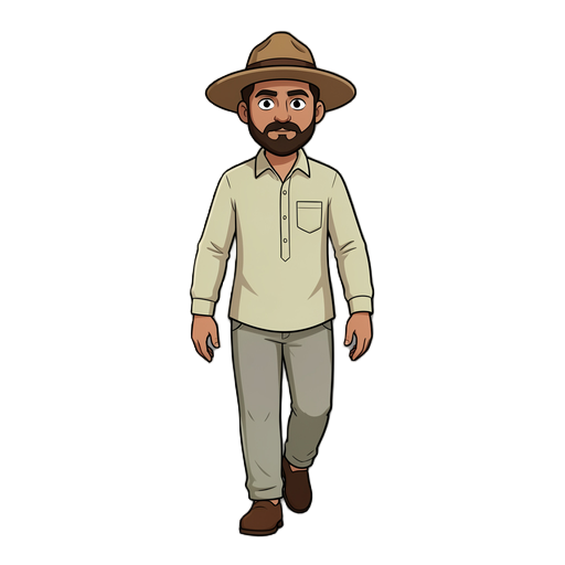 a 2d indian farmer walk