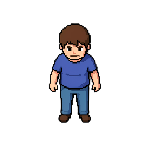 top down pixel people 