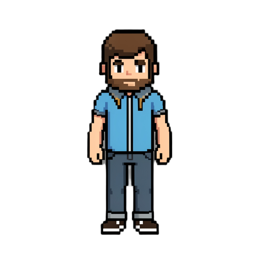 top down pixel people 