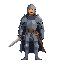 medieval high detailed and realistic male knight with a simple black outline