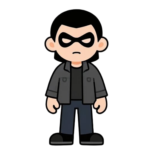 create a male character, dressed in ordinary clothes, who is a vampire, so he has paler skin. think of the character as if he were wearing the vampire mask.