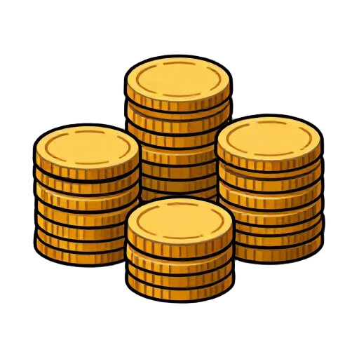 stacks of coins laying on their side