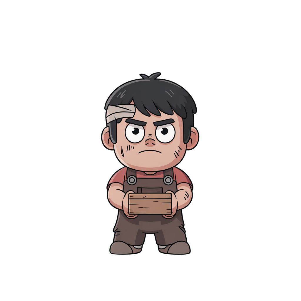 a human male inspired by the binding of isaac art style.