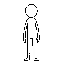 stickman side view same character fixed proportions same size same pose style head small body thin straight arms straight legs consistent design simple clean black lines white background centered