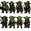 generate all these goblins in one drawing with the same distance between them without text