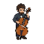 character playing a cello pixel arte