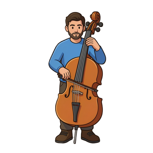 carácter playing a cello