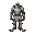  dark fantasy, pale gray ski, wearing torn ancient armor with rust and spikes, standing idle,