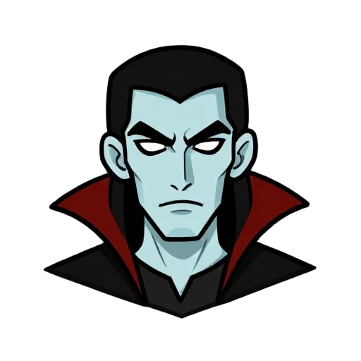 create a male vampire hunter , long hair , pale skin , cold expresion 