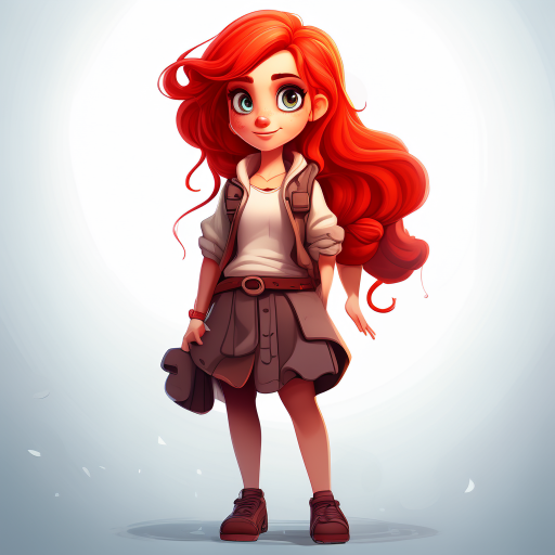 girl, red hair, full body