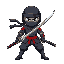cyberpunk ninja with 1 sword
