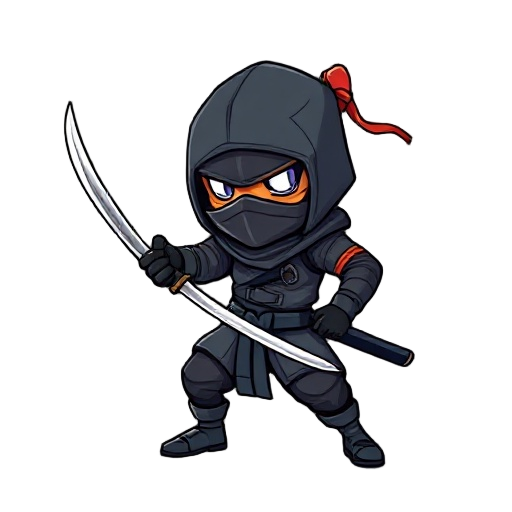 cyberpunk ninja with 1 sword