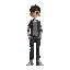 a teenage designer named luke smith. he is tall, lanky, and has dark brown hair. he has blue eyes. he likes wearing speatpants.