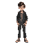 a teenage designer named luke smith. he is tall, lanky, and has dark brown hair. he has blue eyes. he likes wearing speatpants.