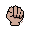 fist emblem, sticker design, flat layered graphic, black (outline), white(border),