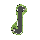 bird's eye view curvy road