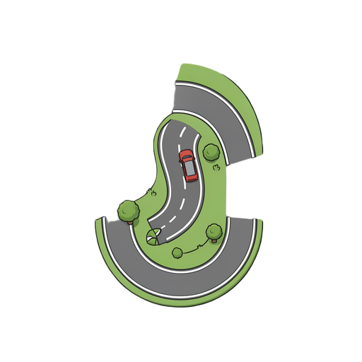 bird's eye view curvy road