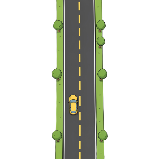 bird"s eye view straght road
