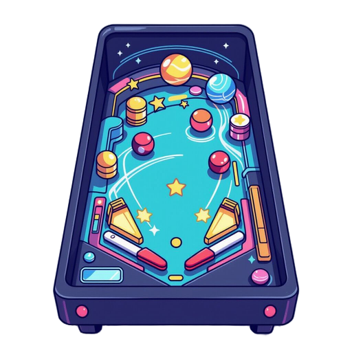 vertical mobile pinball playfield background,simple clean 2d pinball table, bounce pegs, flipper zones, score lanes, subtle sci-fi theme, soft neon accents, no clutter, transparent background, high contrast for mobile screen, smooth physics 