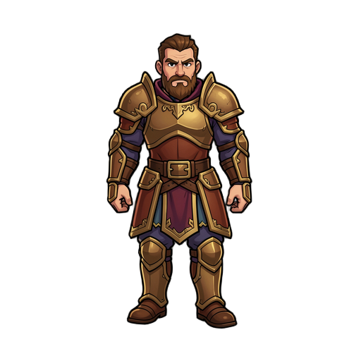 quero criar um personagem com armadura, como se fosse um game master, um juiz, preciso das animações dele andando e parado, essa sprite também tem que ser em 45° graus, estilo do tibia.
