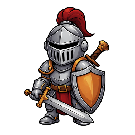 crie um guerreiro com desing de cartoon