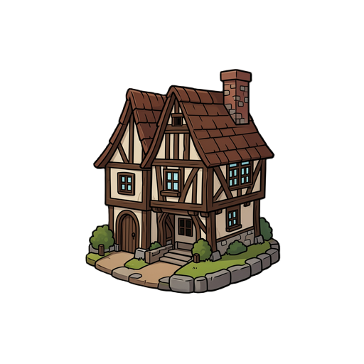 create a 2d sprites of medieval houses