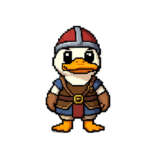 pixelated duck viking