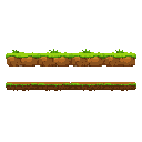 a 2d ground tileset for a platformer game where the character walks. stylized grassy terrain with a clear top surface and dirt/soil layers underneath. clean edges for precise collisions, consistent tile size, and seamless horizontal tiling. bright, readab