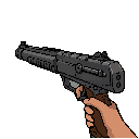 fps shotgun, doom style, first-person view, weapon facing forward toward the enemy, slight horizontal angle showing one side of the weapon, centered perspective, subtle 3/4 view, foreshortening effect