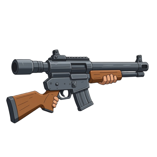 shotgun, quake style, first-person view, weapon facing mostly forward, no hands, slightly rotated about 10 degrees to the left